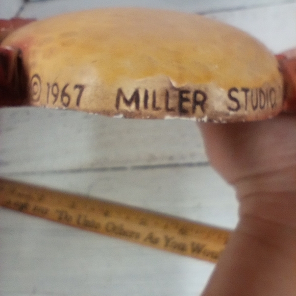 Vintage 1967 by Miller Studio Chalk Ware Yellow Apple and Pear, Wall Hanging - Picture 10 of 10